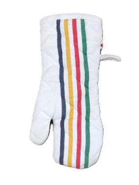 Hudson's Bay Company oven mitt features the brand's signature